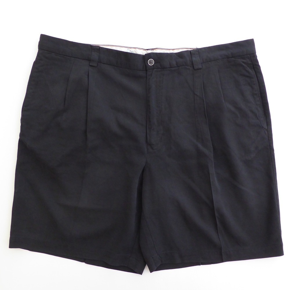 Tommy Bahama Mens Shorts Black 100% Silk Pleated Front Solid 42